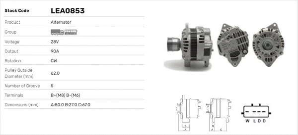 Alternateur LUSA LEA0853