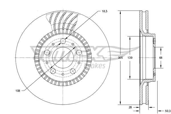 Disque de frein TOMEX Brakes TX 74-13