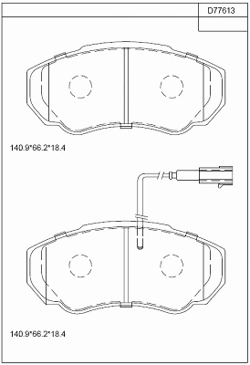 Kit de plaquettes de frein, frein à disque ASIMCO KD77613