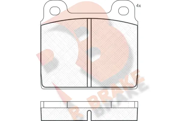 Kit de plaquettes de frein, frein à disque R BRAKE RB0020