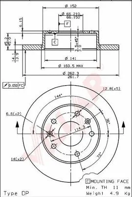Disque de frein VILLAR 628.1431
