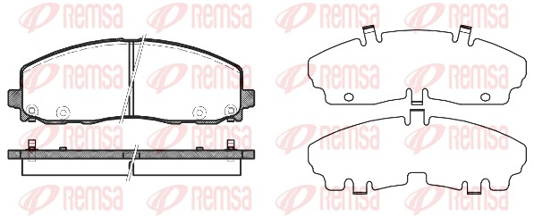 Kit de plaquettes de frein, frein à disque REMSA 1484.04
