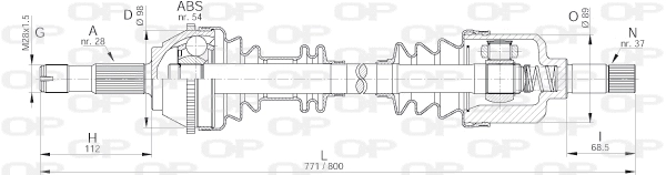 Arbre de transmission OPEN PARTS DRS6137.00