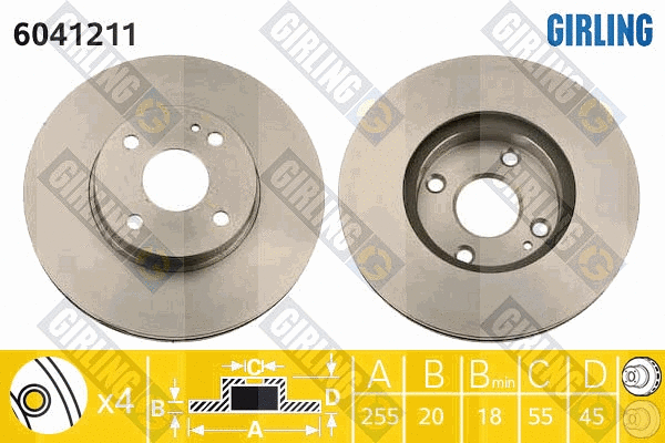 Disque de frein GIRLING 6041211