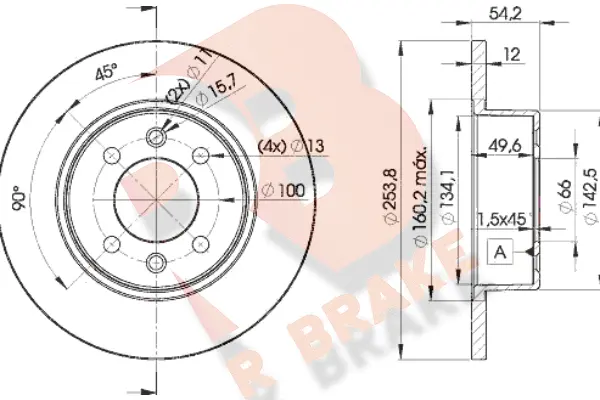 Disque de frein R BRAKE 78RBD25166