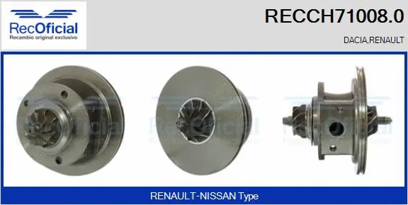 Groupe carter, turbocompresseur RECOFICIAL RECCH71008.0
