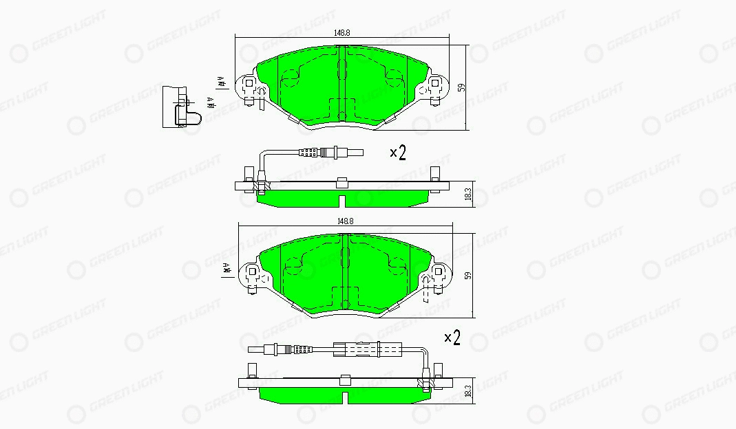 Kit de plaquettes de frein, frein à disque Automotive Adriado GLBP0159