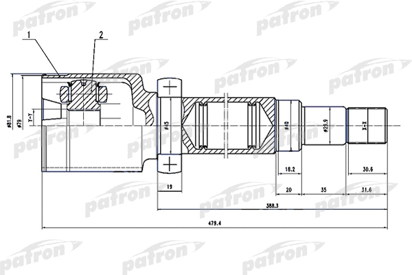 Jeu de joints, arbre de transmission PATRON PCV1497