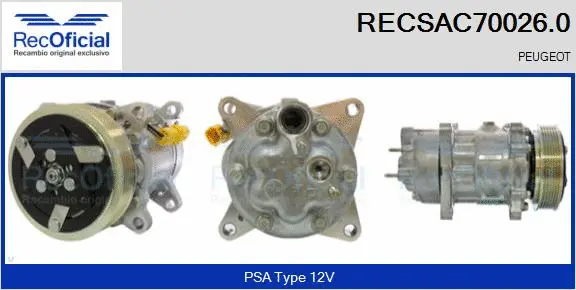 Compresseur, climatisation RECOFICIAL RECSAC70026.0