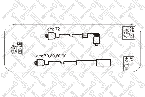 Kit de câbles d'allumage STELLOX 10-38493-SX