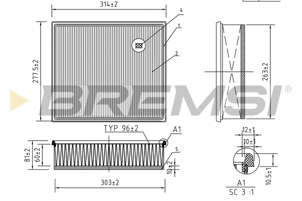 Filtre à air BREMSI FA1253