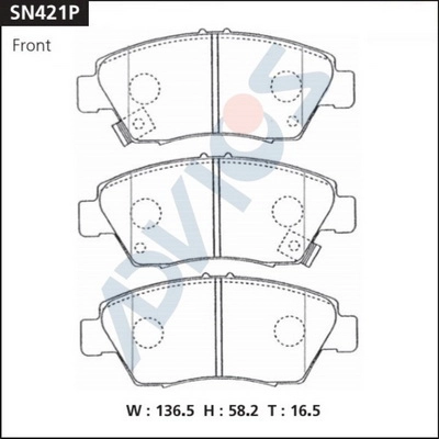 Kit de plaquettes de frein, frein à disque ADVICS SN421P