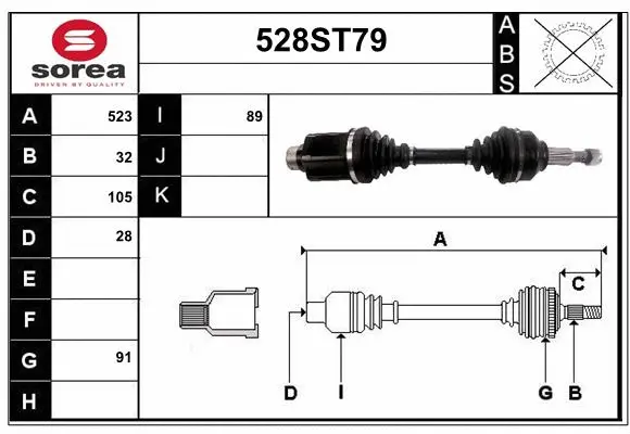 Arbre de transmission STARTCAR 528ST79