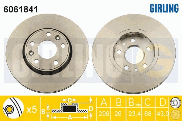 Disque de frein GIRLING 6061841