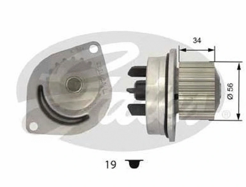 Pompe à eau, refroidissement du moteur GATES-BR WP0038