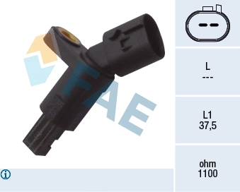Capteur, vitesse de roue FAE 78016