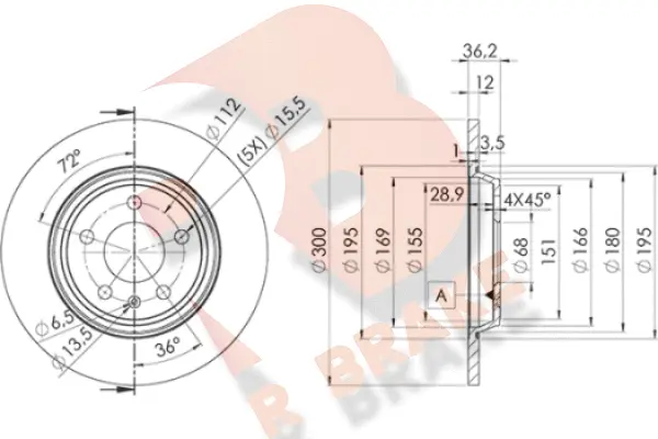 Disque de frein R BRAKE 78RBD26075