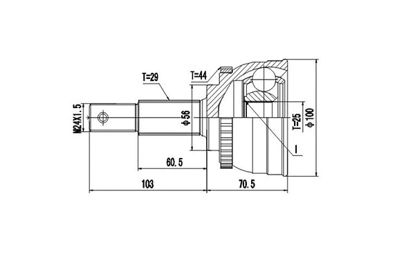 Jeu de joints, arbre de transmission DYNAMATRIX DCV841037