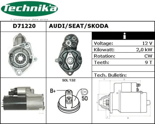 Démarreur Technika D71220