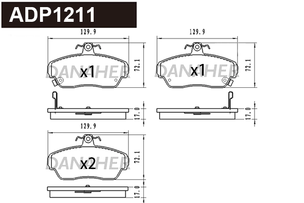 Kit de plaquettes de frein, frein à disque DANAHER ADP1211