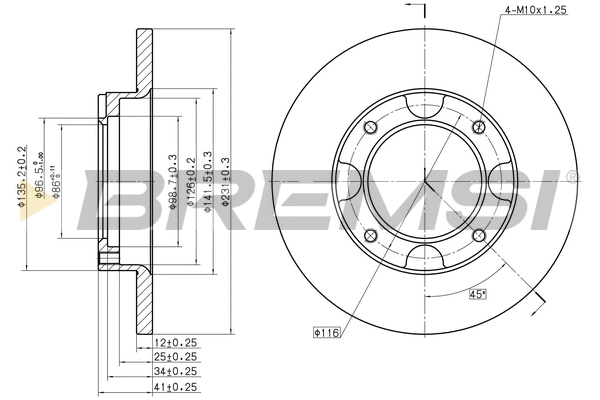 Disque de frein BREMSI CD6087S