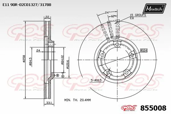 Disque de frein MAXTECH 855008