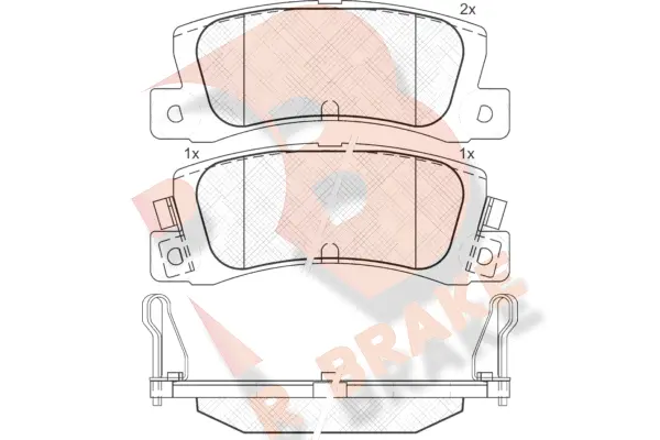 Kit de plaquettes de frein, frein à disque R BRAKE RB0612-071