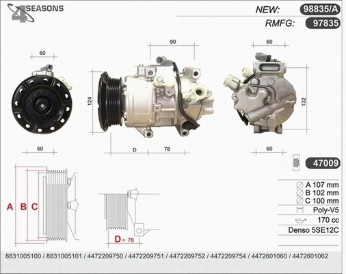 Compresseur, climatisation AHE 98835/A