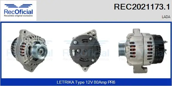 Alternateur RECOFICIAL REC2021173.1