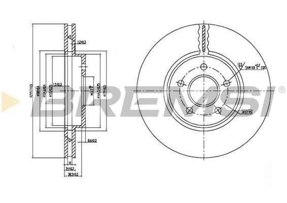 Disque de frein BREMSI CD7125V