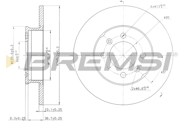 Disque de frein BREMSI CD7373S