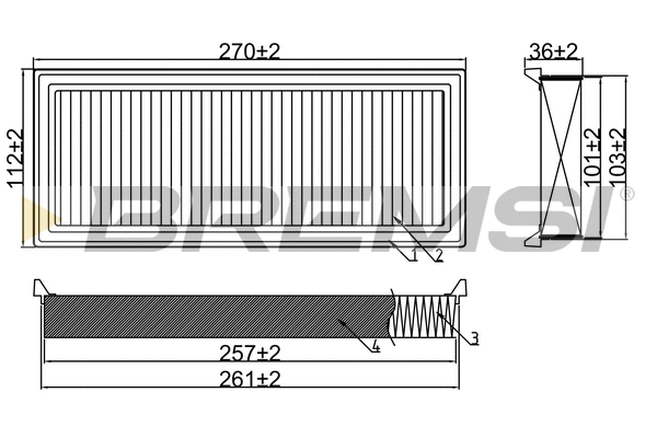 Filtre à air BREMSI FA0560
