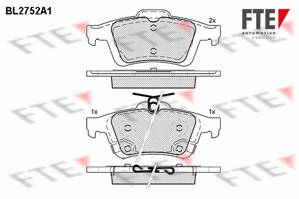 Kit de plaquettes de frein, frein à disque FTE 9010960