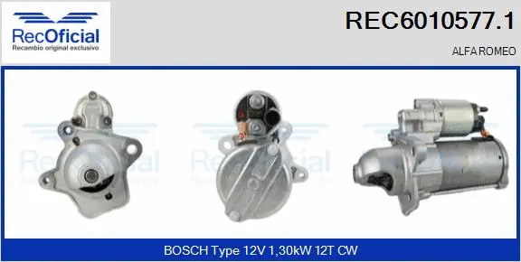Démarreur RECOFICIAL REC6010577.1
