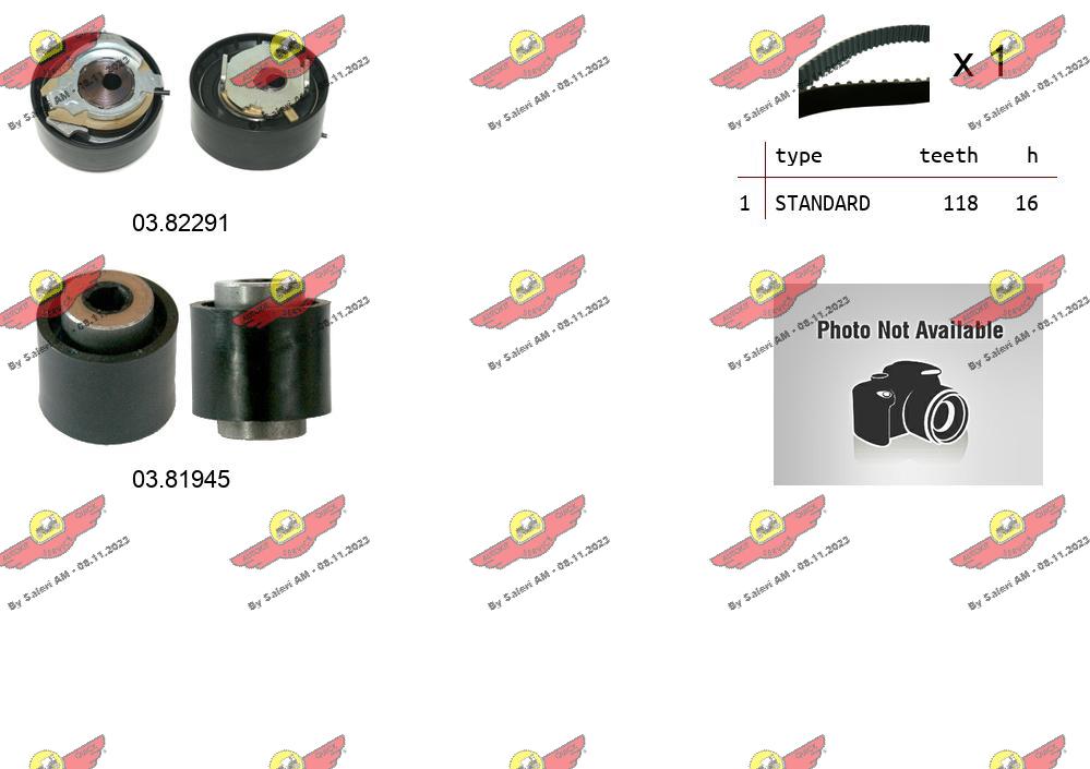 Kit de courroie crantée AUTOKIT 04.5493