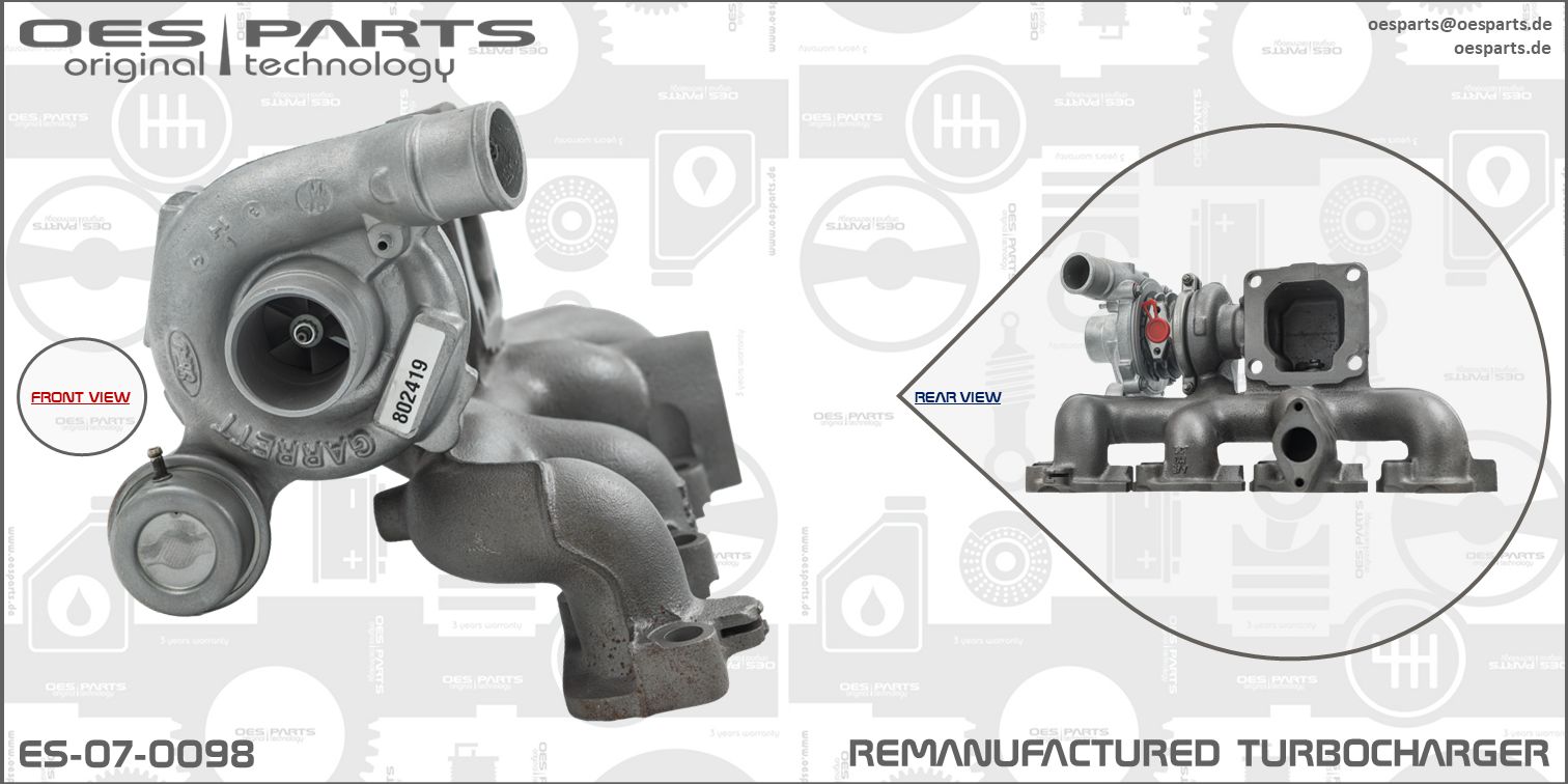 Turbocompresseur, suralimentation OES PARTS ES-07-0098