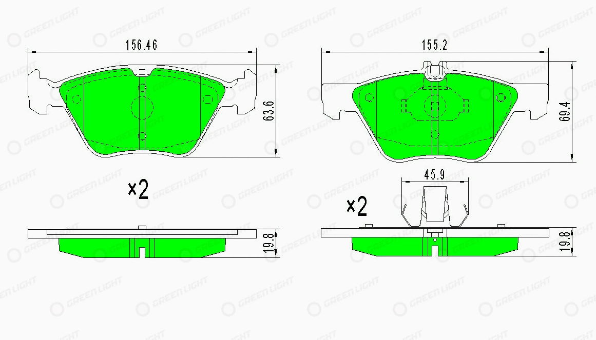 Kit de plaquettes de frein, frein à disque Automotive Adriado GLBP0226