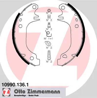 Jeu de mâchoires de frein ZIMMERMANN 10990.136.1