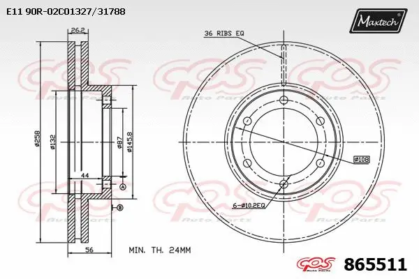 Disque de frein MAXTECH 865511