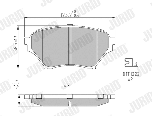 Kit de plaquettes de frein, frein à disque JURID 572502J