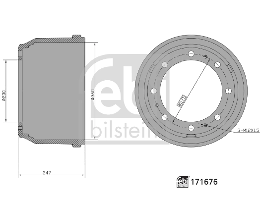Tambour de frein FEBI BILSTEIN 171676