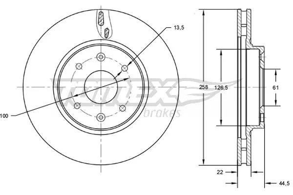 Disque de frein TOMEX Brakes TX 72-60