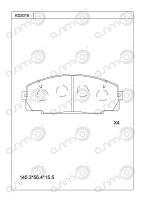 Kit de plaquettes de frein, frein à disque ASIMCO KD2019