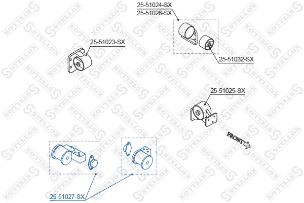 Support moteur STELLOX 25-51027-SX