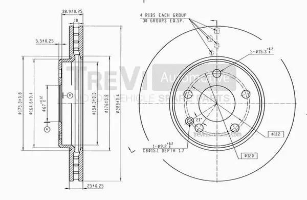 Disque de frein TREVI AUTOMOTIVE BD1149