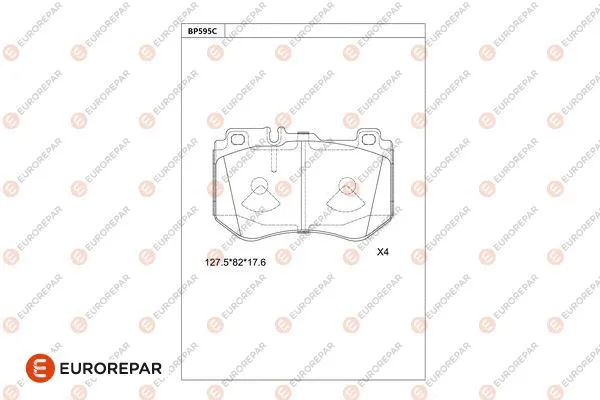 Kit de plaquettes de frein, frein à disque EUROREPAR 1681263980