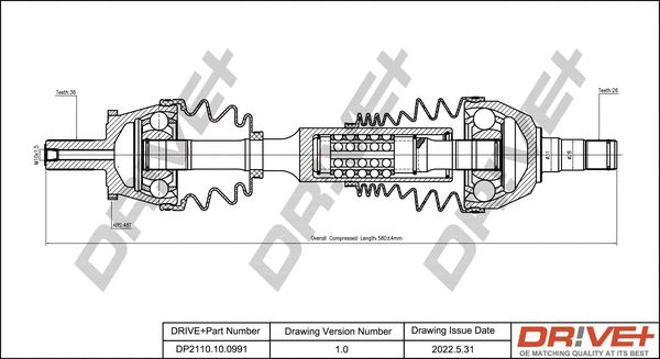 Arbre de transmission Dr!ve+ DP2110.10.0991