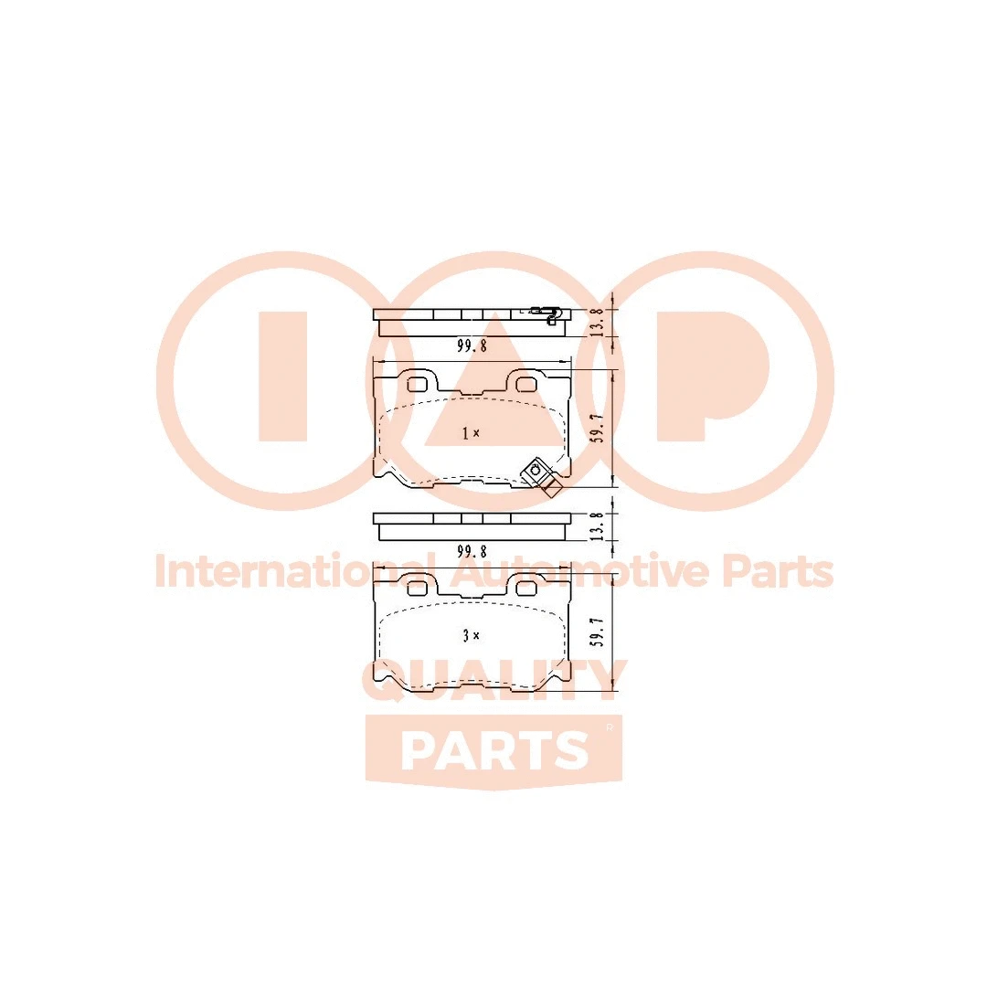 Kit de plaquettes de frein, frein à disque IAP QUALITY PARTS 704-13122