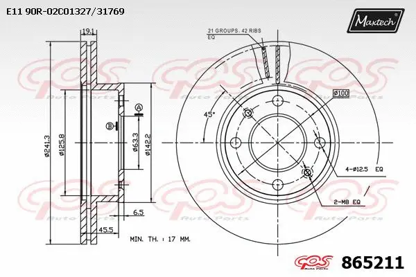 Disque de frein MAXTECH 865211