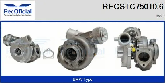 Turbocompresseur, suralimentation RECOFICIAL RECSTC75010.6